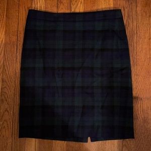 J. Crew size 4 plaid pencil skirt